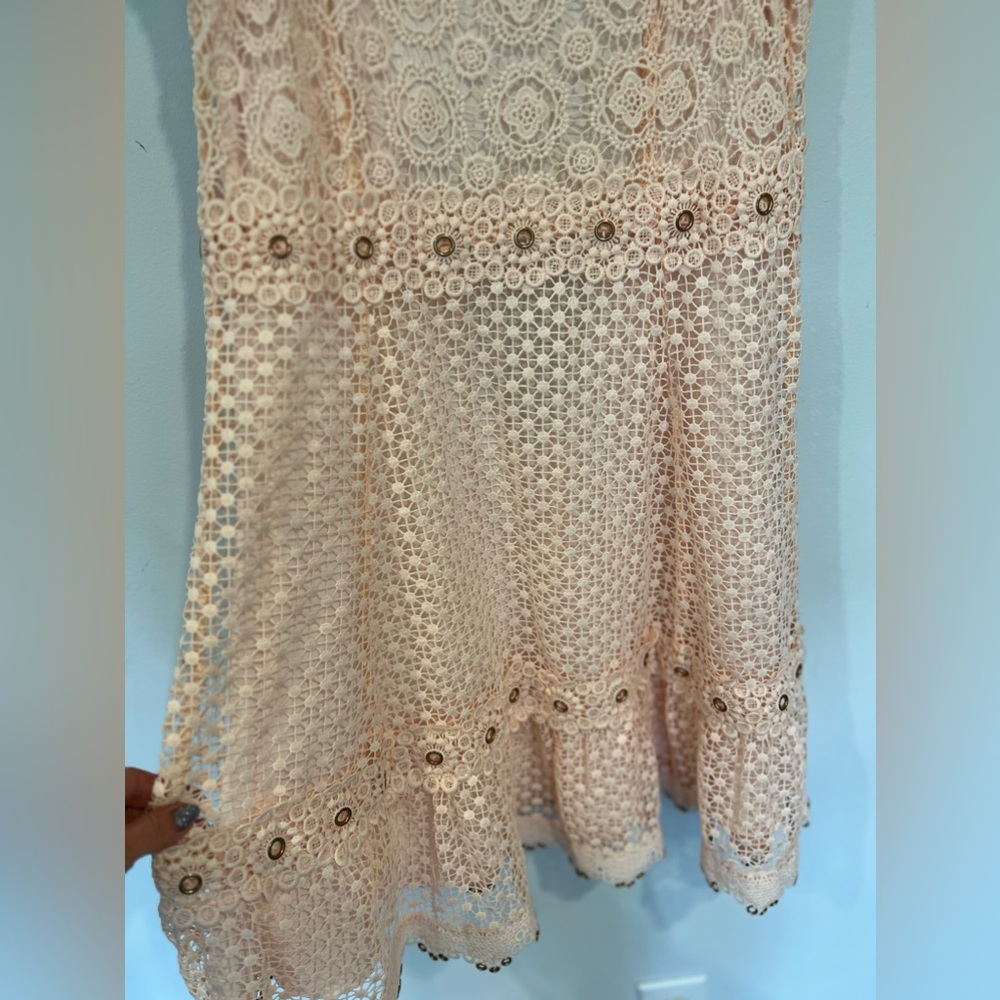 Maje Rosalina Pink Eyelet Lace Grommet Dress NEW 🔥 - Picture 14 of 14